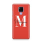 Personalised Red Name and Initial Huawei Mate 20X Phone Case