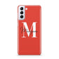 Personalised Red Name and Initial Samsung S21 Plus Case