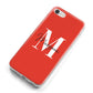 Personalised Red Name and Initial iPhone 8 Bumper Case on Silver iPhone Alternative Image