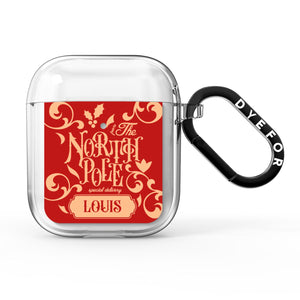 Personalised Red North Pole AirPods Case