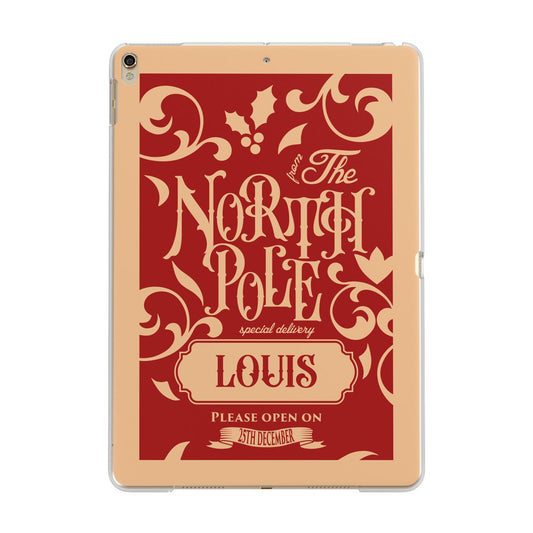Personalised Red North Pole Apple iPad Gold Case