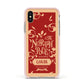 Personalised Red North Pole Apple iPhone Xs Impact Case Pink Edge on Gold Phone
