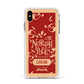 Personalised Red North Pole Apple iPhone Xs Max Impact Case White Edge on Gold Phone