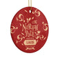 Personalised Red North Pole Circle Decoration Side Angle