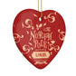Personalised Red North Pole Heart Decoration Side Angle