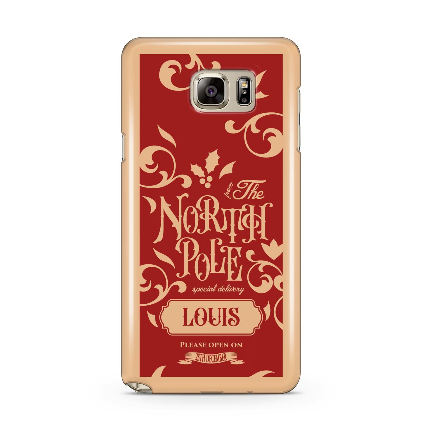 Personalised Red North Pole Samsung Galaxy Note 5 Case