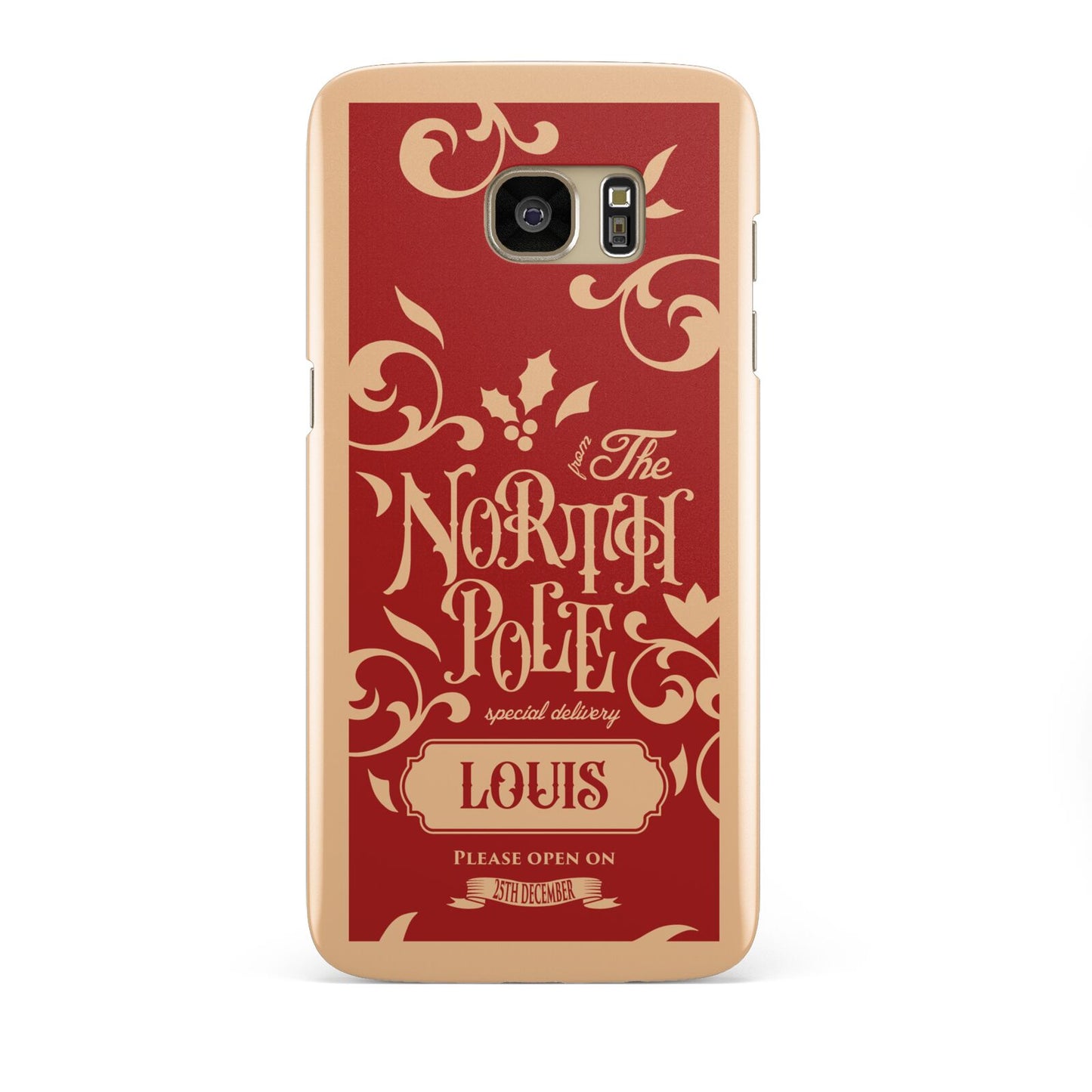 Personalised Red North Pole Samsung Galaxy S7 Edge Case