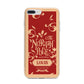 Personalised Red North Pole iPhone 7 Plus Bumper Case on Silver iPhone