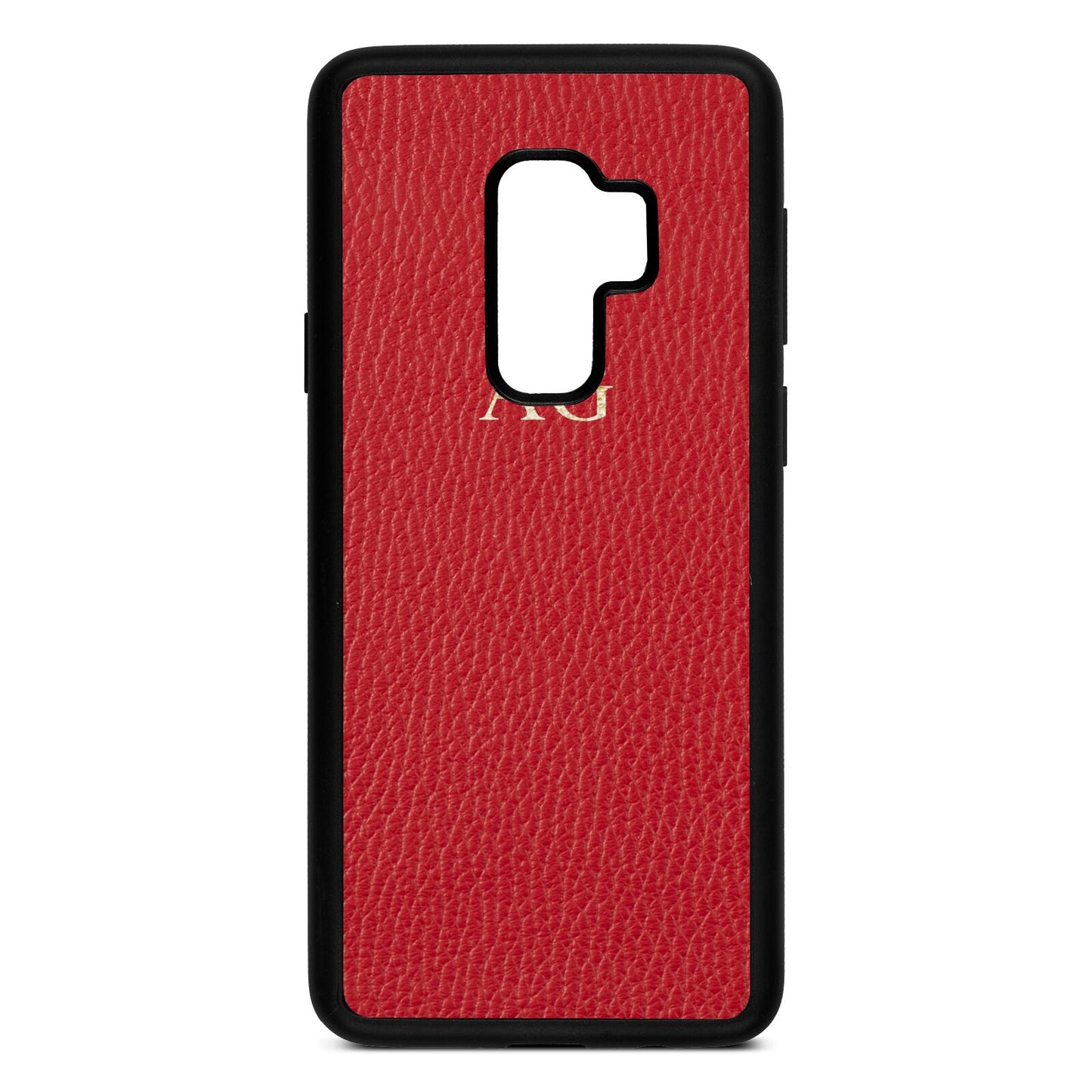Personalised Red Pebble Leather Samsung S9 Plus Case