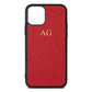 Personalised Red Pebble Leather iPhone 11 Case