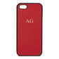 Personalised Red Pebble Leather iPhone 5 Case