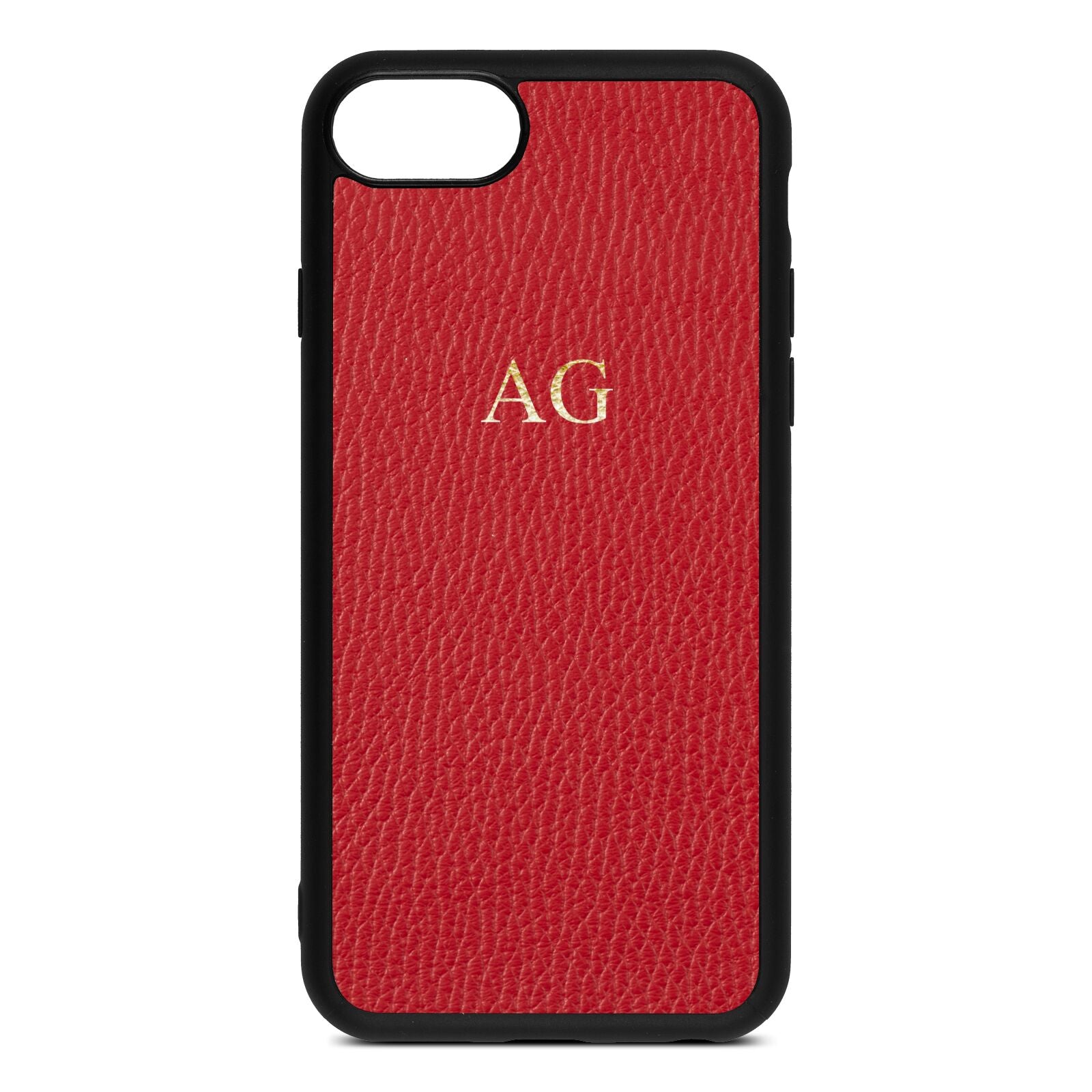 Personalised Red Pebble Leather iPhone 8 Case
