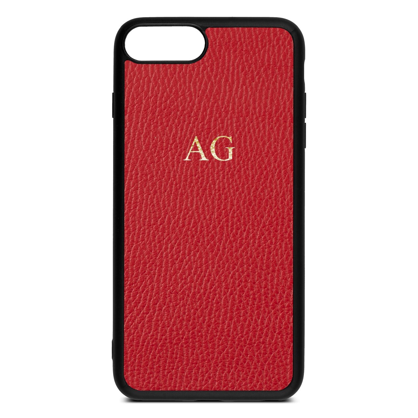 Personalised Red Pebble Leather iPhone 8 Plus Case