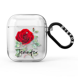 Personalised Red Roses AirPods Case