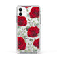 Personalised Red Roses Apple iPhone 11 in White with White Impact Case