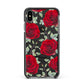 Personalised Red Roses Apple iPhone Xs Max Impact Case Black Edge on Black Phone