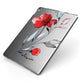 Personalised Red Roses Floral Name Apple iPad Case on Grey iPad Side View