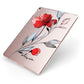 Personalised Red Roses Floral Name Apple iPad Case on Rose Gold iPad Side View