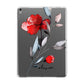 Personalised Red Roses Floral Name Apple iPad Grey Case
