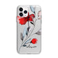 Personalised Red Roses Floral Name Apple iPhone 11 Pro in Silver with Bumper Case