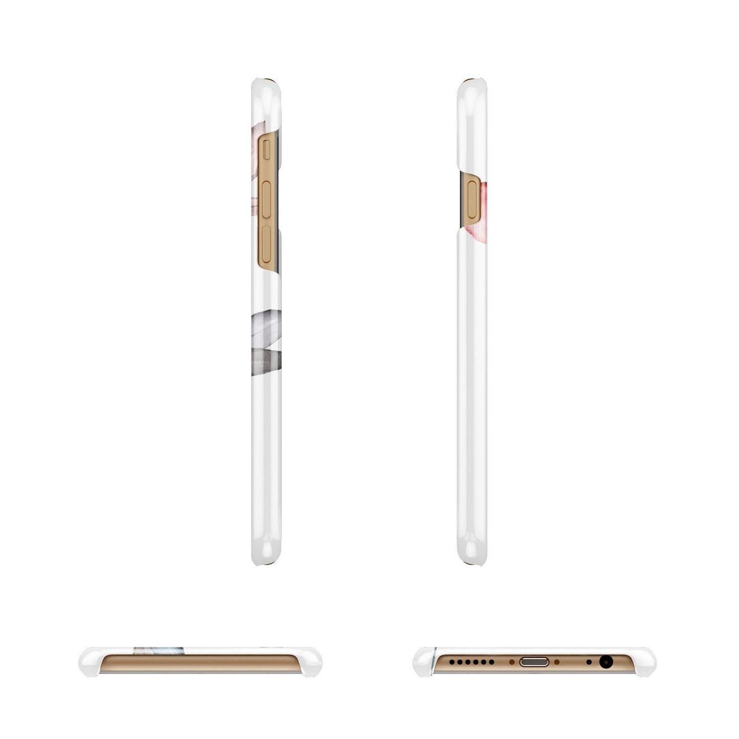 Personalised Red Roses Floral Name Apple iPhone 6 3D Wrap Snap Case Angled Images