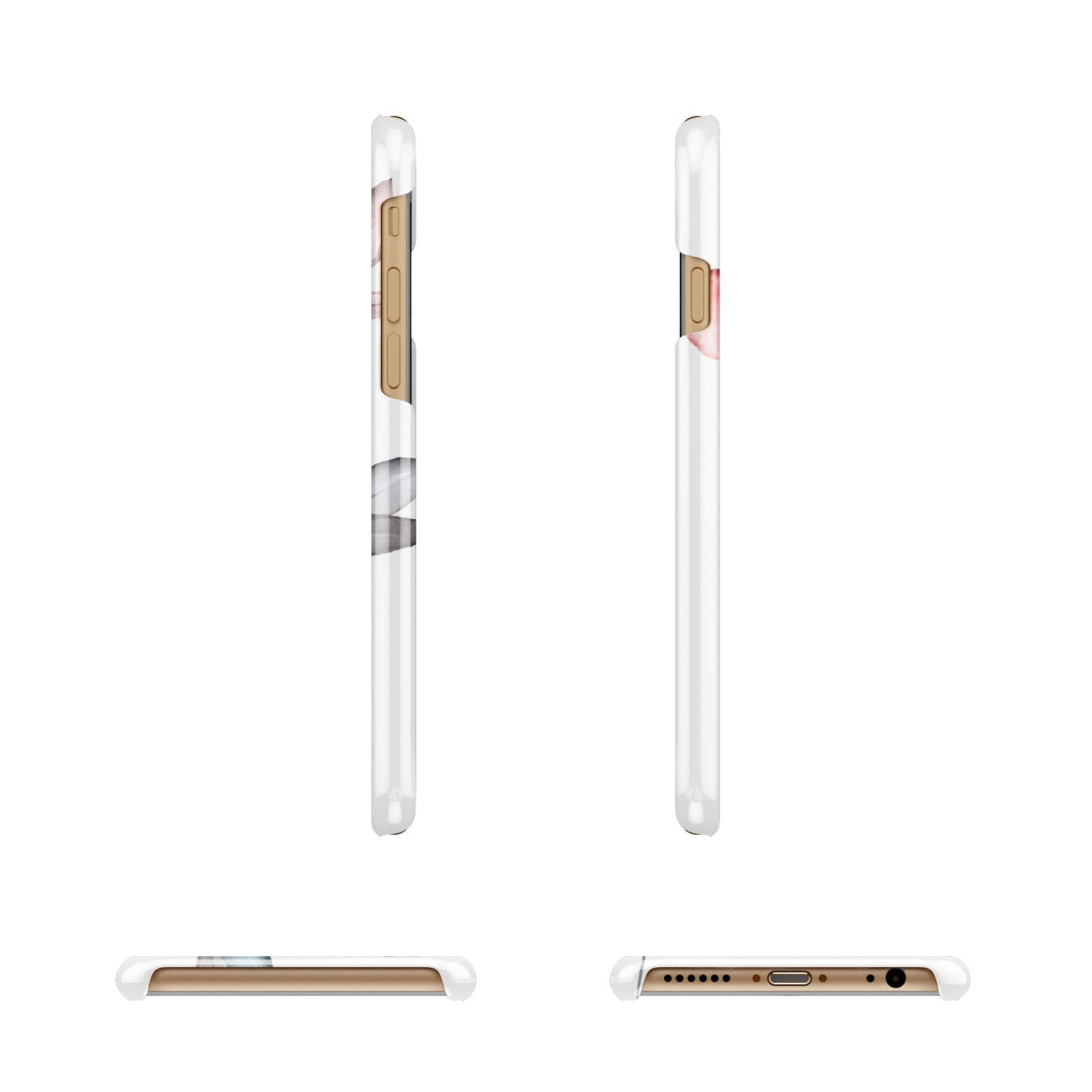 Personalised Red Roses Floral Name Apple iPhone 6 3D Wrap Snap Case Angled Images