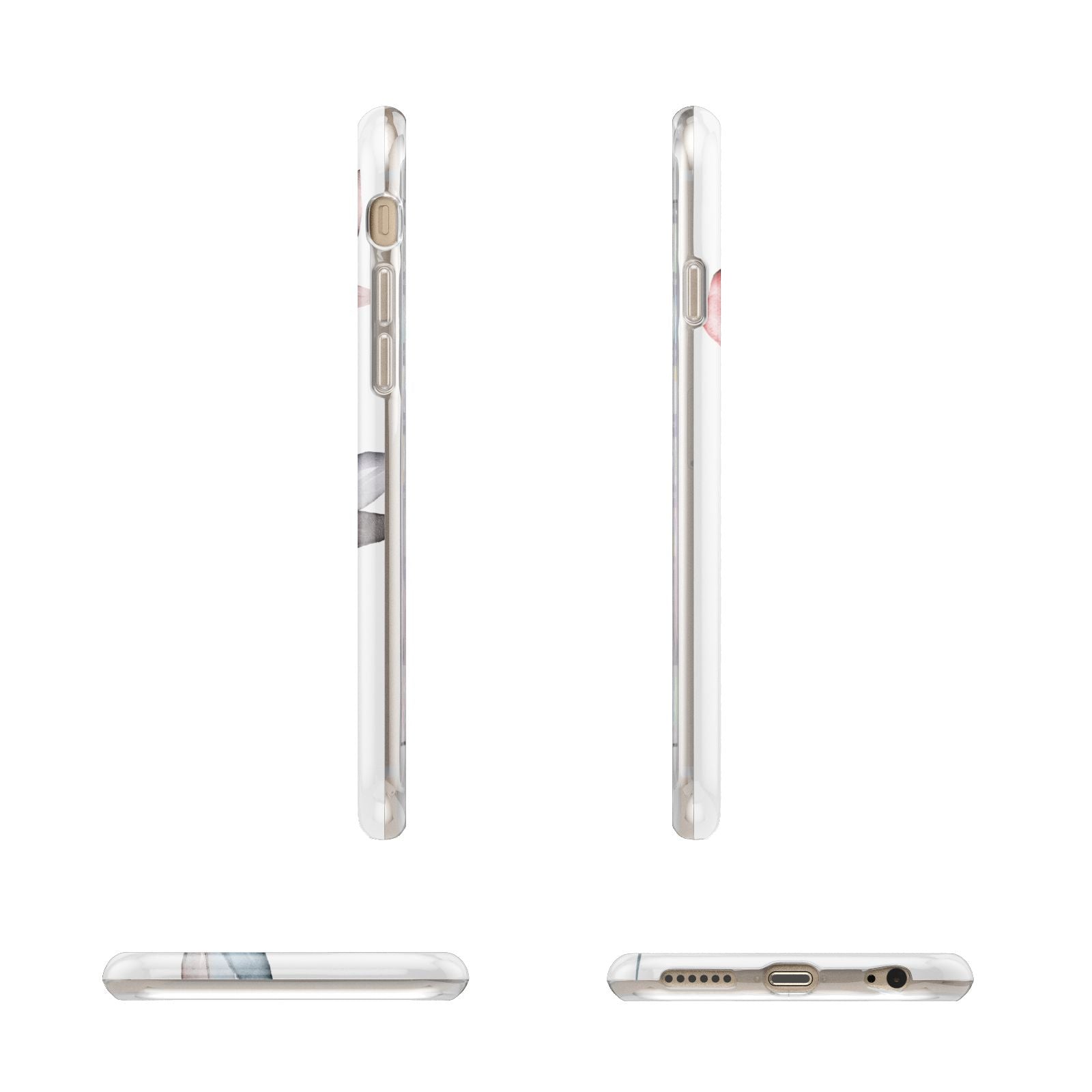 Personalised Red Roses Floral Name Apple iPhone 6 3D Wrap Tough Case Alternative Image Angles