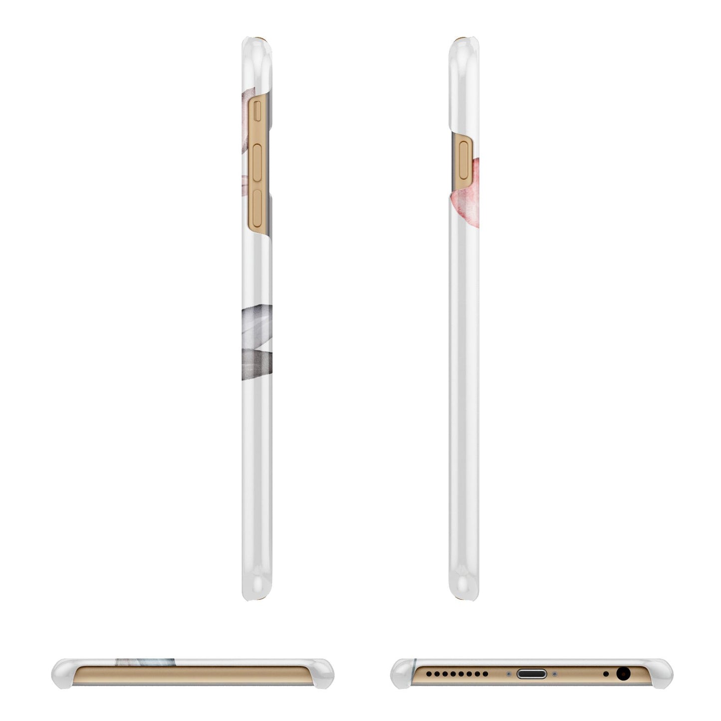 Personalised Red Roses Floral Name Apple iPhone 6 Plus 3D Wrap Snap Case Angled Images