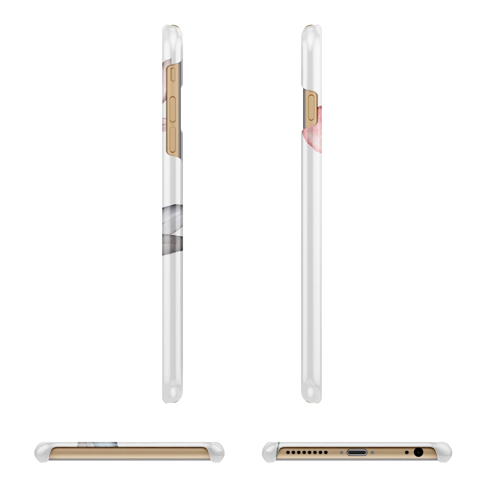 Personalised Red Roses Floral Name Apple iPhone 6 Plus 3D Wrap Snap Case Angled Images