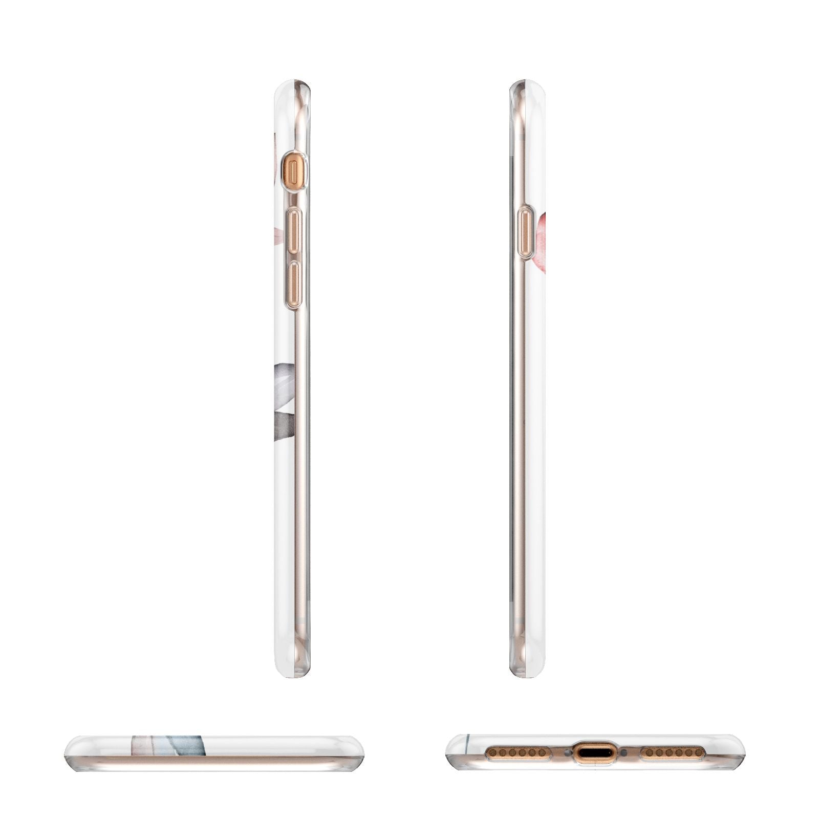 Personalised Red Roses Floral Name Apple iPhone 7 8 3D Wrap Tough Case Alternative Image Angles