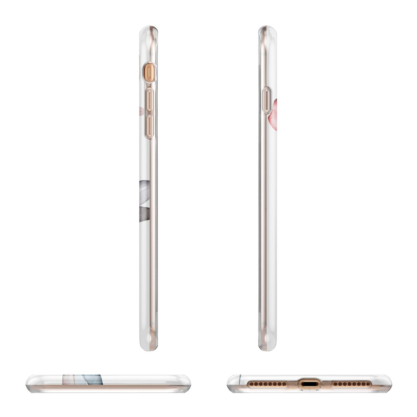 Personalised Red Roses Floral Name Apple iPhone 7 8 Plus 3D Wrap Tough Case Alternative Image Angles