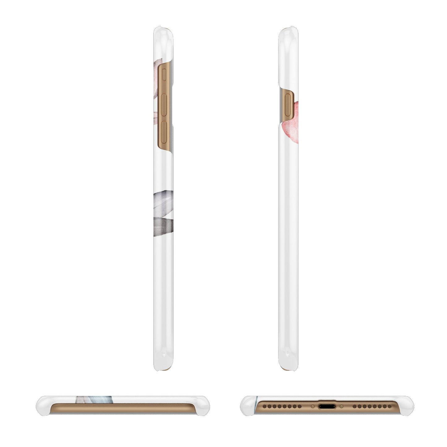 Personalised Red Roses Floral Name Apple iPhone 7 Plus 3D Wrap Snap Case Angled Images