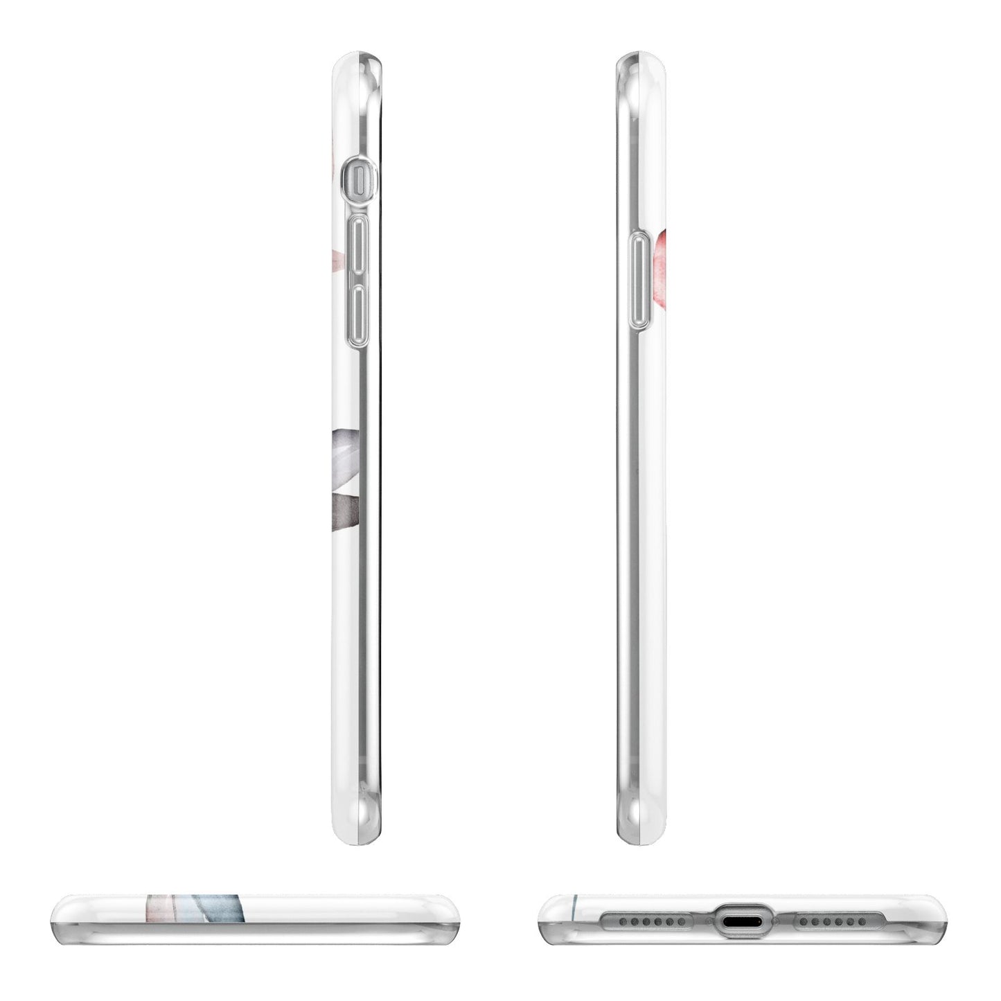 Personalised Red Roses Floral Name Apple iPhone XR in White with 3D Wrap Tough Case Alternative Image Angles