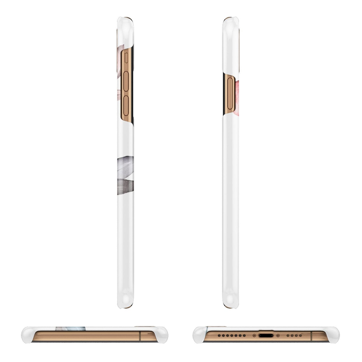 Personalised Red Roses Floral Name Apple iPhone Xs Max 3D Wrap Snap Case Angled Images