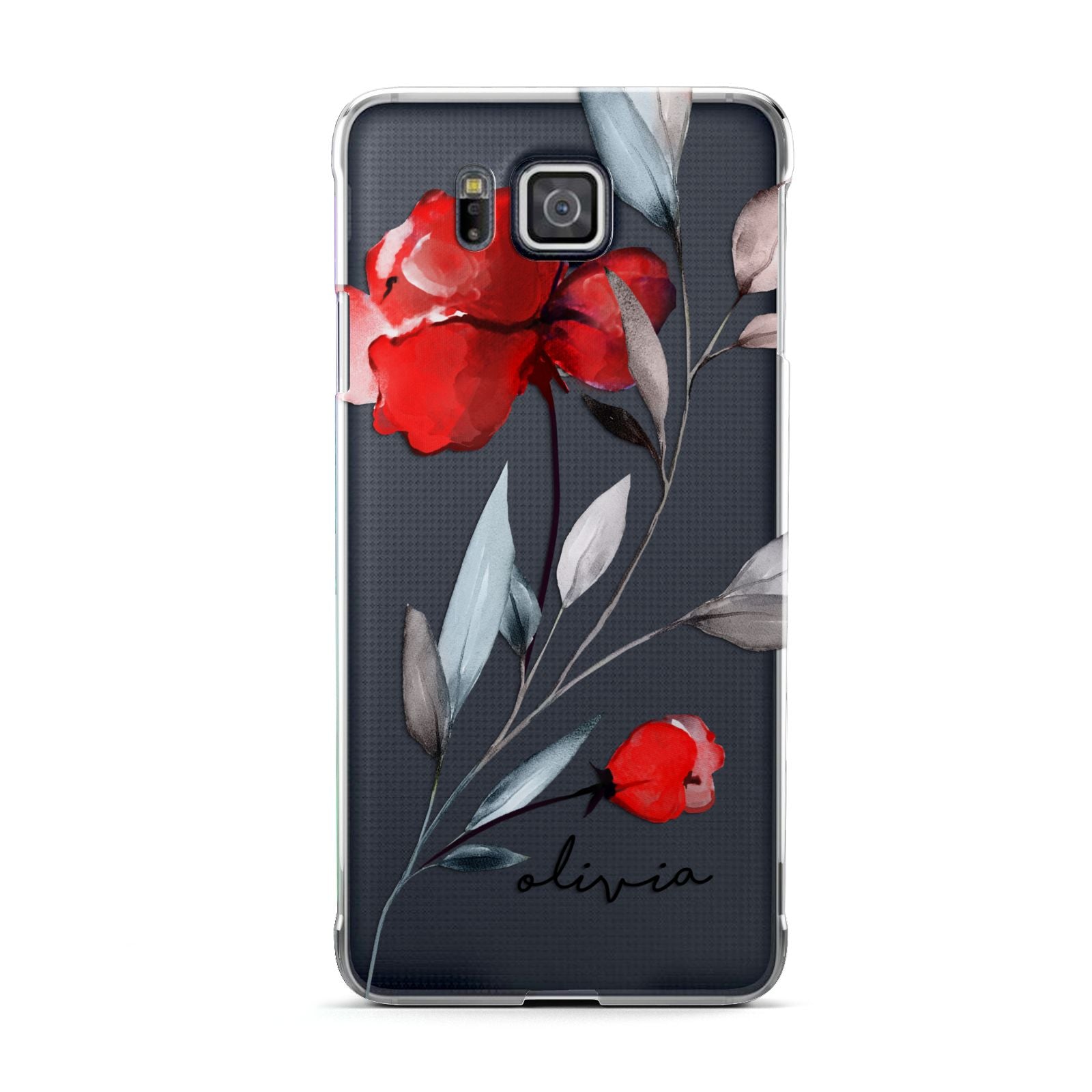 Personalised Red Roses Floral Name Samsung Galaxy Alpha Case