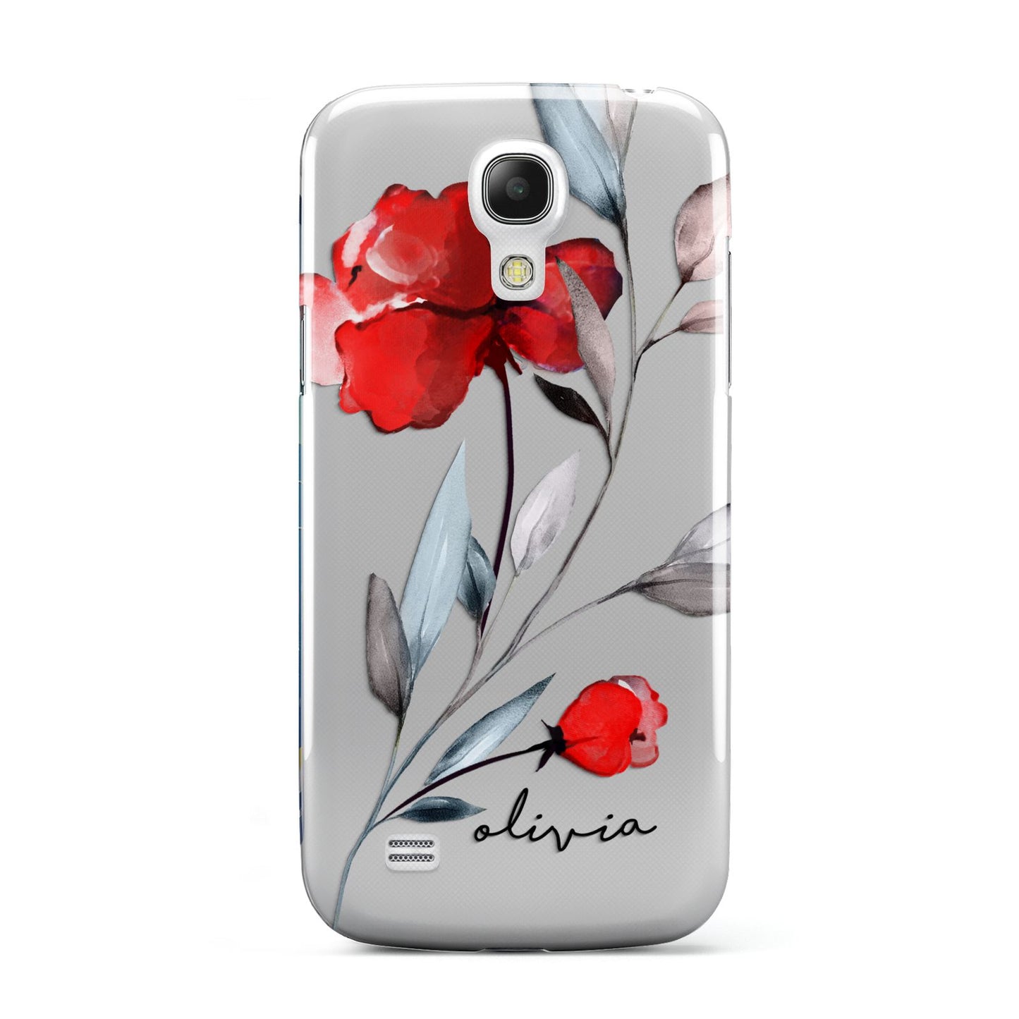 Personalised Red Roses Floral Name Samsung Galaxy S4 Mini Case