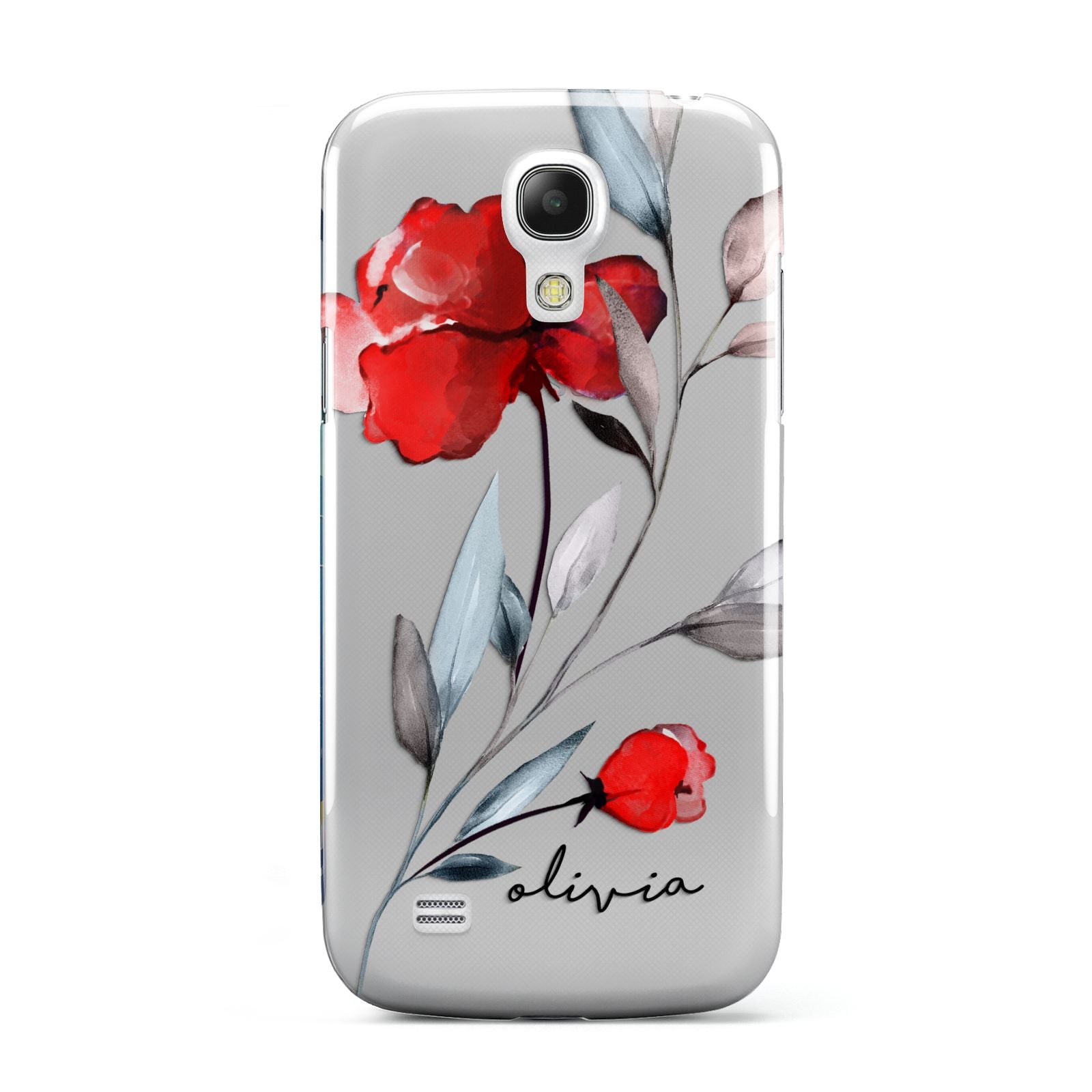 Personalised Red Roses Floral Name Samsung Galaxy S4 Mini Case