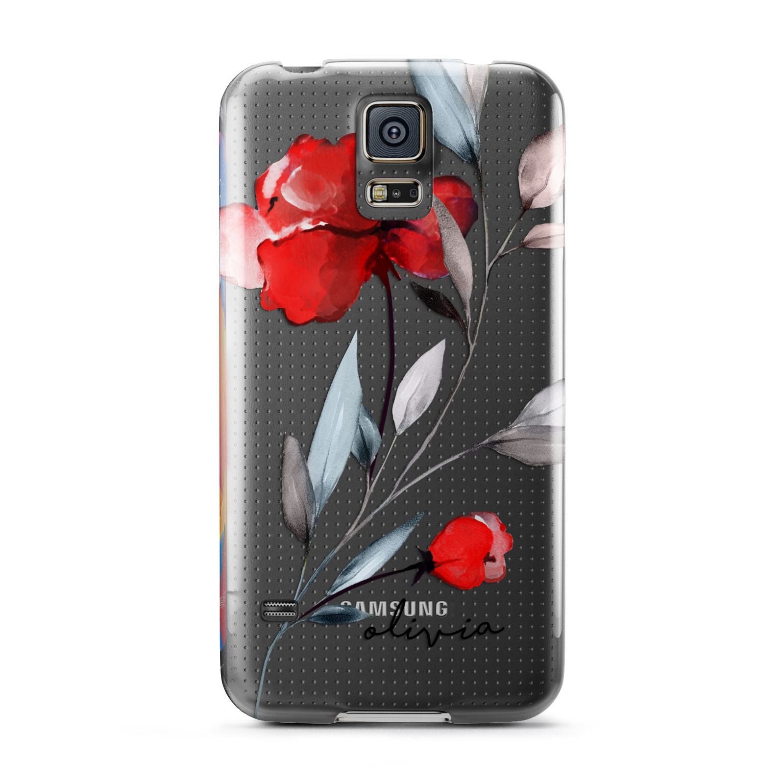 Personalised Red Roses Floral Name Samsung Galaxy S5 Case