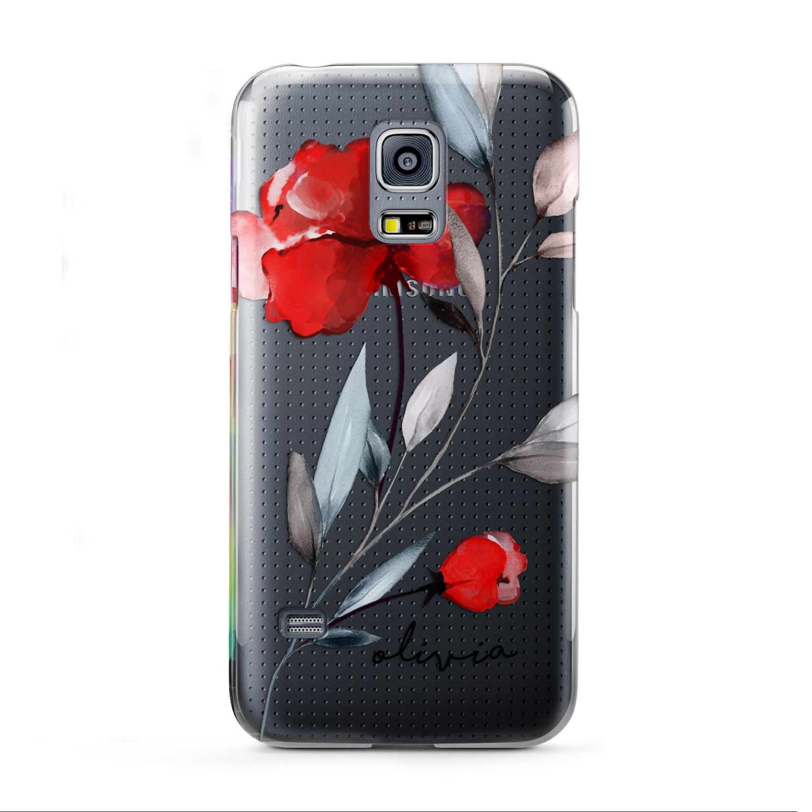 Personalised Red Roses Floral Name Samsung Galaxy S5 Mini Case