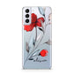 Personalised Red Roses Floral Name Samsung S21 Plus Case