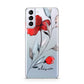 Personalised Red Roses Floral Name Samsung S21 Plus Phone Case