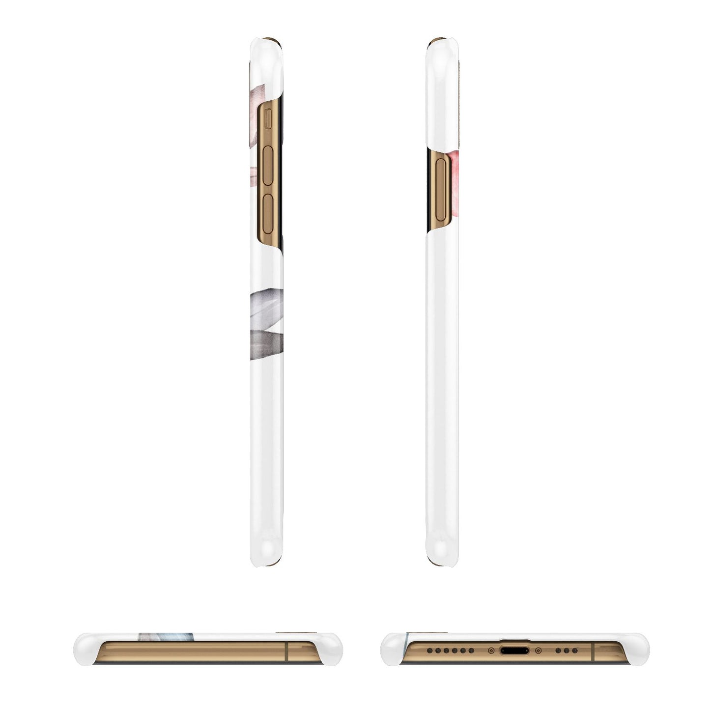 Personalised Red Roses Floral Name iPhone 11 3D Snap Case Angle Images