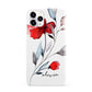 Personalised Red Roses Floral Name iPhone 11 Pro 3D Snap Case