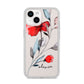 Personalised Red Roses Floral Name iPhone 14 Clear Tough Case Starlight