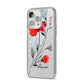 Personalised Red Roses Floral Name iPhone 14 Pro Max Glitter Tough Case Silver Angled Image