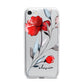 Personalised Red Roses Floral Name iPhone 7 Bumper Case on Silver iPhone
