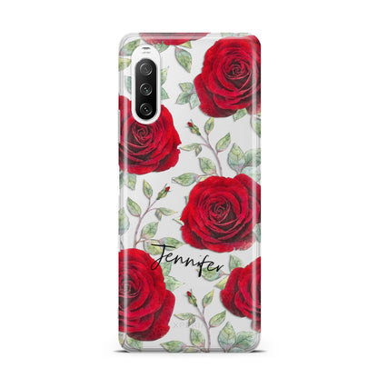 Personalised Red Roses Sony Xperia 10 III Case