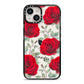 Personalised Red Roses iPhone 14 Black Impact Case on Silver phone