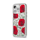 Personalised Red Roses iPhone 14 Pro Max Clear Tough Case Silver Angled Image
