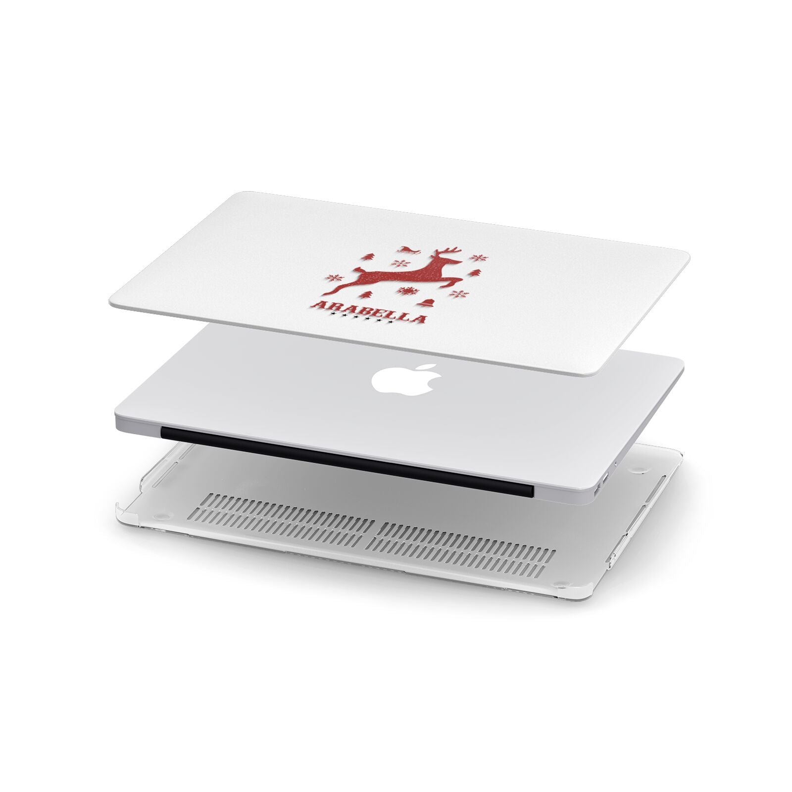 Personalised Reindeer Apple MacBook Case in Detail